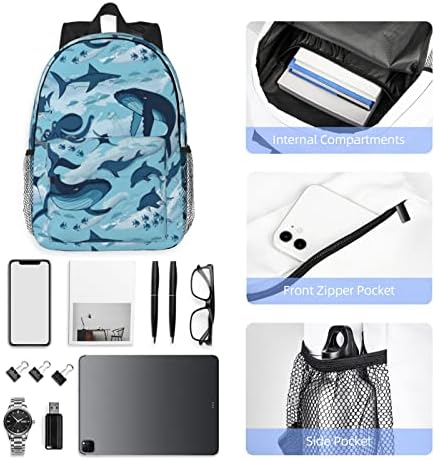 PSVOD ruksak za ribu i hobotnicu, unisex casual backpack laptop, fakultet, putni, posao i škola