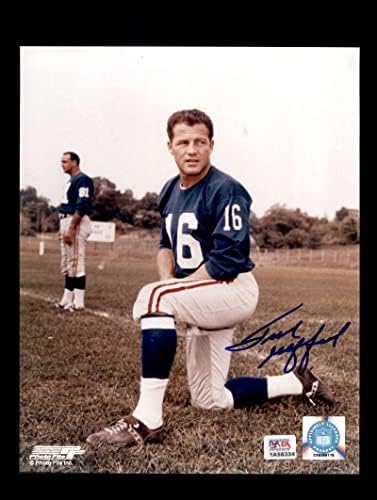 Frank Gifford PSA DNK potpisao COA 8x10 Autograph photo divovi - autogramirane NFL fotografije
