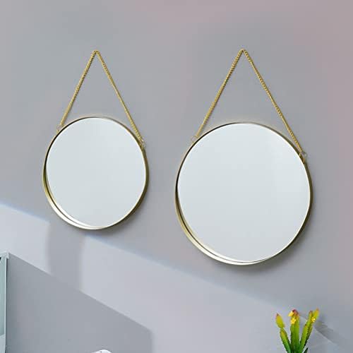 FOMIYES Gold Decor Zlatni dekor krug zidno ogledalo Šminka ogledalo Punch-Free Makeup ogledalo dekorativno