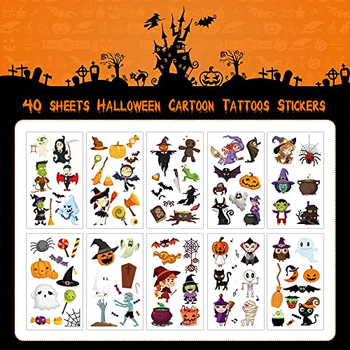 Halloween Privremene tetovaže za djecu 40 listova naljepnice za Halloween šminka Halloween Favors Party