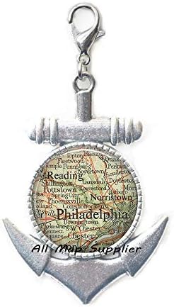 AllMapsupplier Modni sidreni patentni zatvarač, Philadelphia Karta kopča za jastog, Philadelphia Karta Sidrilica