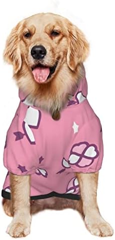 Veliki hoodie za psu valentine-curid-ružičasto-heart kućni ljubimci sa šeširom Soft Cat Outfit