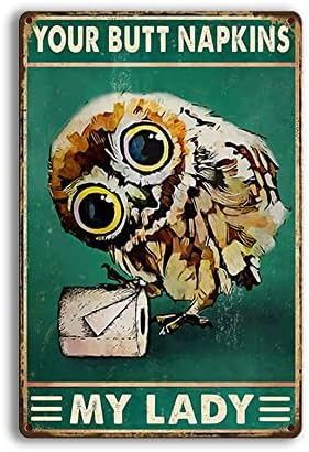 Limeni znakovi Funy Owl ，Vintage metalni znakovi Poster za dekoraciju zidova Owl primjenjiv za Club Bar