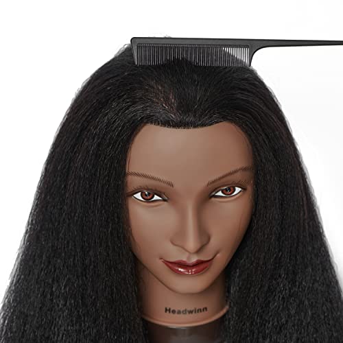 Headwinn Mannequin glava sa kosom 26-28 sintetička vlakna za dugo oblikovanje kose Obuka za glavu Manikin