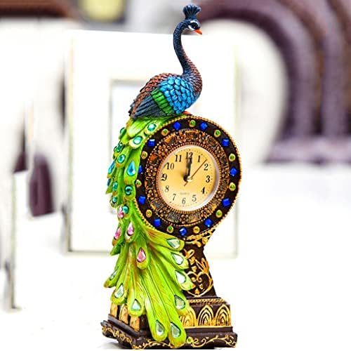 ZHYH stoni sat smola Kafts Tropski okus paun sat ukras za Kućni dekor