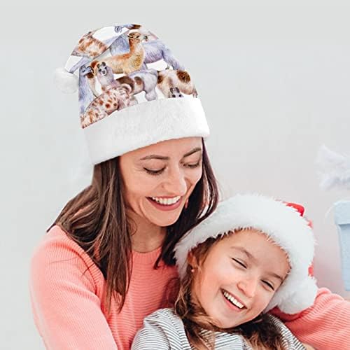 Akvarelna Lama i alpaka Božićni šešir Santa šešir za uniseks odrasle Comfort Classic Božić kapa