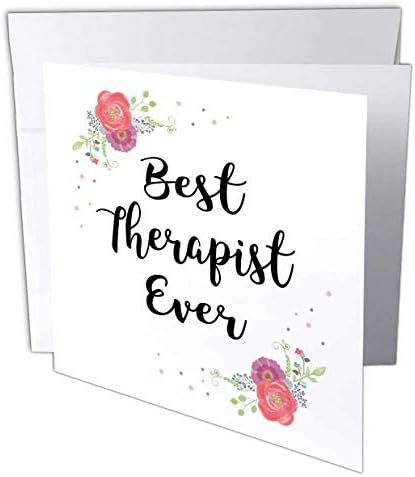 3drose Floral najbolji terapeut ikada prilično Akvarelno ružičasto cvijeće terapija poklon - čestitka, 6