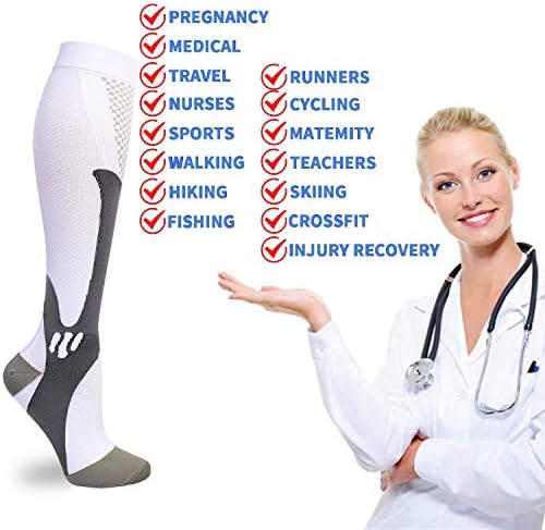 HYRIXDIRECT kompresijske čarape za muškarce žene 20-30 mmHg medicinske kompresijske čarape za sportske