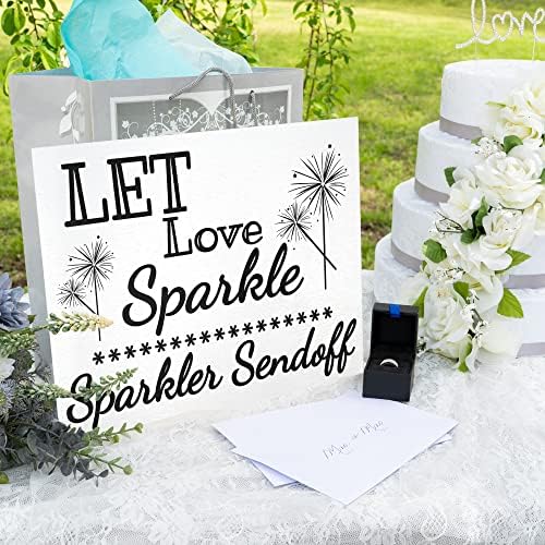 JennyGems vjenčanje dekor, neka Love Sparkle Sparkler Sendoff, 14.5x11.5 inčni Drvo znak, vjenčanje znakovi, Sparkler izlaz znak, vjenčanje prijem dekoracije, Party Dekoracije