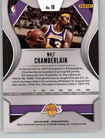 2019-20 Panini Prizm 18 Wilt Chamberlain Los Angeles Lakers NBA košarkaška trgovačka karta