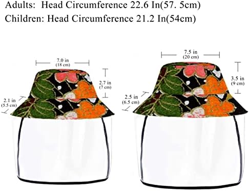 Zaštitni šešir za odrasle sa štitom za lice, ribarskom šeširu protiv sunčane kape, japanska dizalica Cypress Sažetak Art Vintage