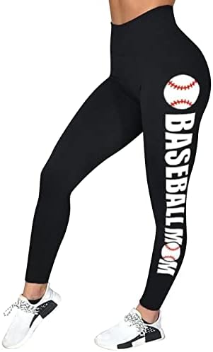 Bejzbol mama Softball soft baseball Softball uzorke s uzorkom za žene mršavi pantni elastični šljokica