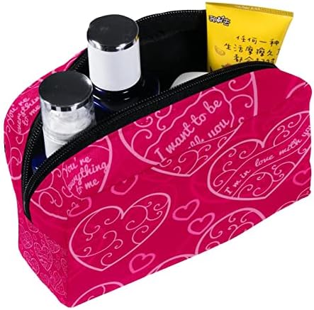 Viseća turistička toaletska torba, prenosivi organizator šminke, kozmetički držač za set četkica, Valentinovo Pink