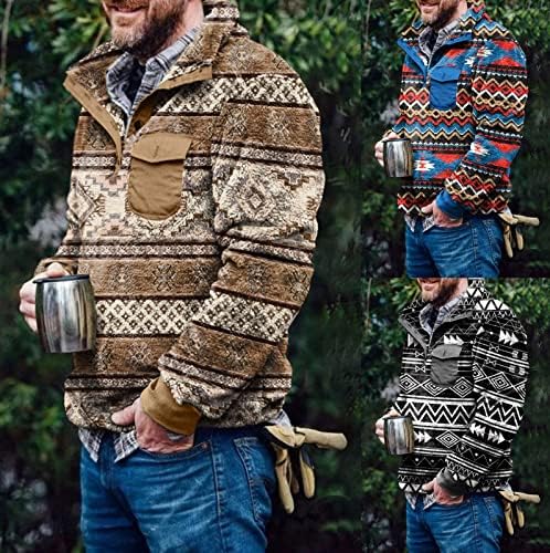 Dukserice za muškarce muške Astečke jakne od flisa Fuzzy Sherpa duksevi na dugme pulover kaputi Stari