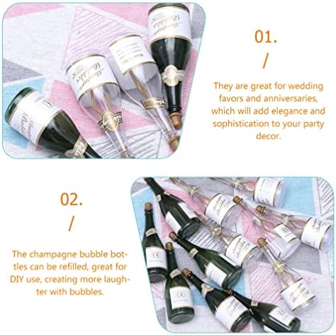 Zerodeko Pokloni za odrasle 16pcs BUBBLE boce, mini boca šampanjca Prazna balkonasti boce za vjenčanje favorizira mjehuriće vjenčanja za zabavu, nove godine, godišnjice mladenke