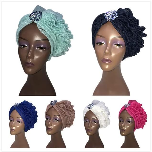 MSBRIC 6pcs/lot ASO Oke Gele Afrička glava već je napravila Gele Head Wrap ženski šešir auto headtie Muslim ASO Oke gele - - 6PCS boja 4821