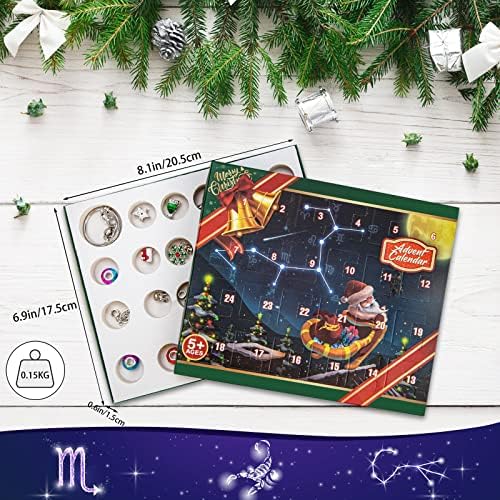 Advent Calendar 2022 Girls Zodiac Constellation Kit za izradu narukvica, 24 dana odbrojavanje Božićni Adventski kalendar sa 2 kompleta DIY narukvica, Horoskop pokloni za djevojčice Tinejdžeri odrasla dob 5-18 godina