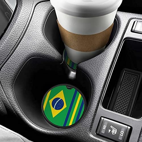Brazilski Zastava okrugli Auto podmetači slatki držači čaša 2,56 inča za upijanje pića