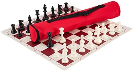 Kombinacija Šahovskog Kompleta Quiver - Čvrsta Plastika-Crvena Torba/Tabla