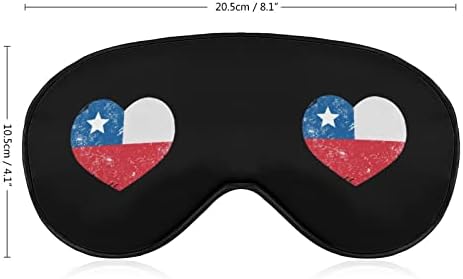 Čile retro zastava u obliku srca mekana maska ​​za oči Poklopac efektivna sjenila za spajanje zida udobna maska ​​za spavanje s elastičnim podesivim remenom