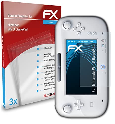 Atfolix film za zaštitu ekrana kompatibilan sa Nintendo Wii U GamePad zaštitom ekrana, ultra-clear FX