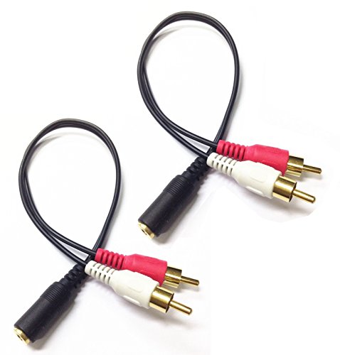 Cerrxian 0,2M zlatni 3,5 mm ženski stereo priključak na 2 RCA utikača AUX pomoćni adapter za slušalice Audio Y kabel