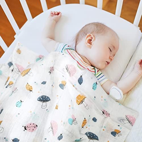 TRANQUN 8 PACK Muslin Quilt Baby Decatty Stretchy Swaddle Dekalci Mekani prozračivo Nedostaje novorođenčad