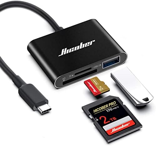 Hicober USB C na SD čitač kartica, Micro SD čitač memorijskih kartica, Tip C na SD čitač kartica Adapter