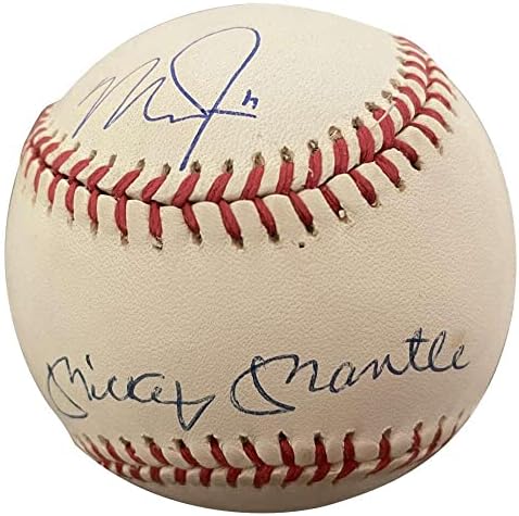Mickey Mantle & Mike pastrmka potpisala je autogramirani oal bejzbol MLB PSA / DNK - autogramirani bejzbol