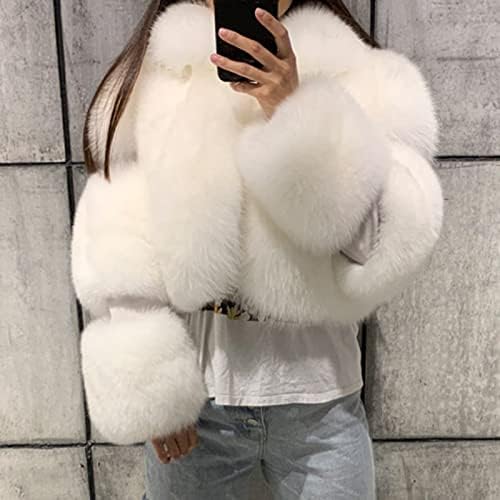 Ženski zimski kaput krznena rukavska veličina topla jakna Fauxlong Plus FAUX Outerwear Kratki kaput