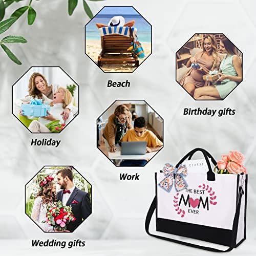 FunisFun personalizirane torbe velika Platnena torba za višekratnu upotrebu na plaži s džepom s remenom na zatvaraču pokloni za mamu učiteljice