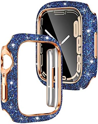 Maalya za Apple Watch Serie 8 7 CASE CASE, Star Diamond Watch Case 41mm / 45 mm HARD SHELS CRYSTAL