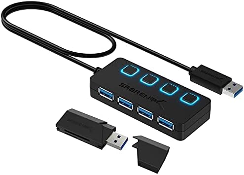 Sabrent SuperSpeed 2-Slot USB 3.0 čitač fleš memorijskih kartica + 4-Port USB 3.0 Hub sa pojedinačnim