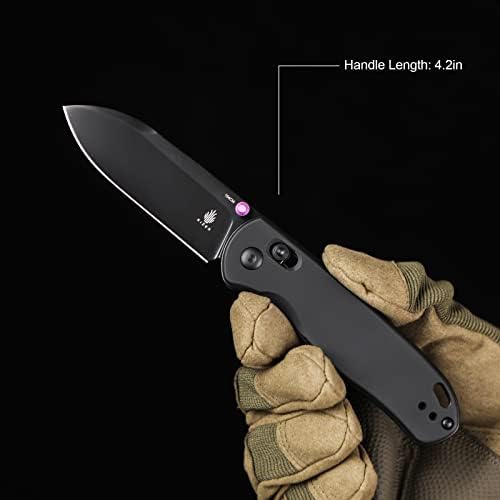 Kizer drop Bear EDC sklopivi nož Crni aluminijumski džepni nož, 154cm Čelični vanjski alati sa palcem,