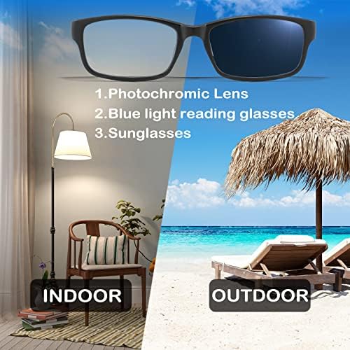 Jcuangr Fotohromne naočare za čitanje muške Extra Wide sun sport Reader veliki prelaz elegantne