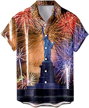 Ljetne majice za teretane muškarci Muške neovisnosti Dan stila V izrez Moda Slim Casual Style Slikana rever