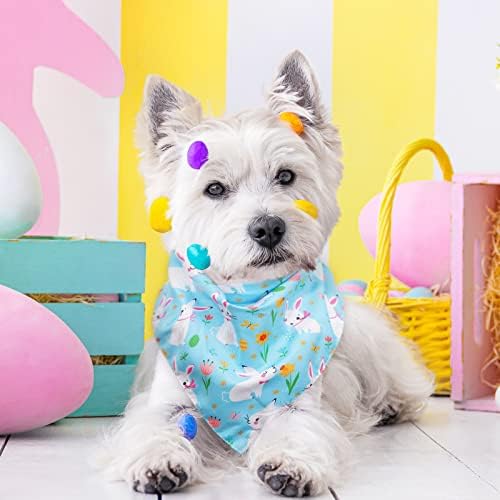 Thaline 6 Pack Uskršnji proljetni ljubimac Bandanas Day Clover Trougao pas Bibs Bunny ovratnik za ogrlice