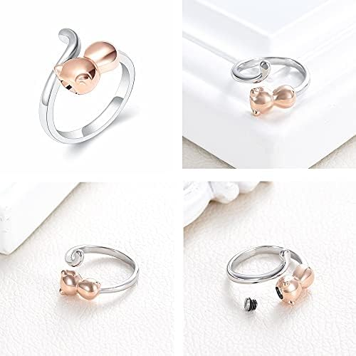 Ruitaiqin JNXL 1pcs kremiranje nakit za nakit za pepeo Podesive Slatke Držač prstena za mačke