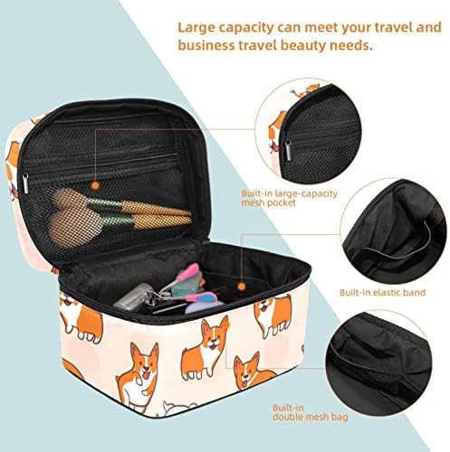 Yoyoamoy Travel Makeup torba sa odjeljkom, slatka smiješna korgija velika kozmetička futrola personalizirana