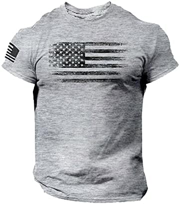 Muške grafičke majice, Muška majica sa američkom zastavom Patriotska majica 4. jula Apperal kratki rukav
