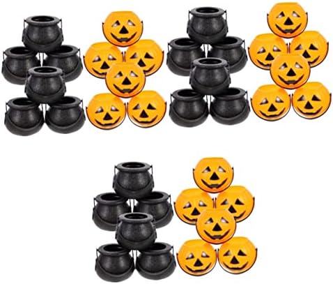 Yardwe 36 kom Halloween Candy Bucket Crni kotlić crne bundeve vještice Caldron lonac halloween Treat Pot prijenosni