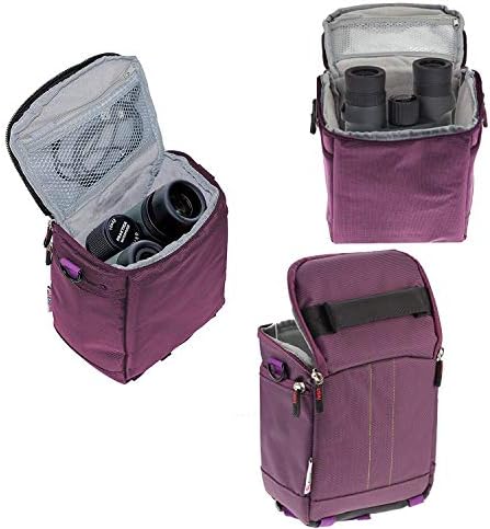 Navitech ljubičasta zaštitna prenosiva ručna Dvogledna torbica i putna torba kompatibilna sa Braun Premium 7 50 WP