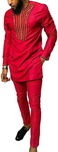 Afrička muška odjeća Dashiki kaputi sa džepnim trenerkama na vrhu 2 komada set habaju košulje i hlače