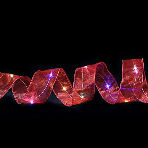 Dbylxmn Diamond Party dekoracije Božić Ribbon Fairy Lights Božić LED svjetla dvostruka traka žičana