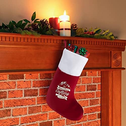 Planine zovu božićne čarape Klasični viseći ukrasi Bijela manžetna bombona za bombonu za ukrase obiteljskog praznika