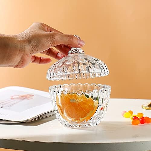 YGQZM Crystal Glass Candy Jar Nakit za odlaganje nakita sa poklopcem Pladanj kućno pohranjivanje voćnog posude