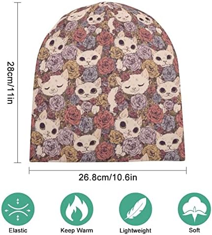 Cvijeće mačaka Beanie Cap Meko toplo pulover kapu za lubanje kapa za spavanje za spavanje za uniseks
