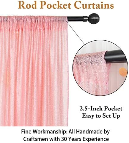 Zavjese sa šljokicama 2 ploče Pink 2ftx8ft Sequin Photo Backdrop Baby Pink sequin Backdrop zavjese Paket