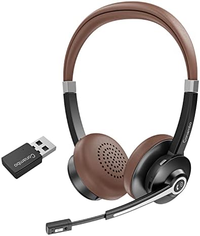 Bluetooth slušalice V5. 0, Hands Free bežične slušalice sa mikrofonom za poništavanje buke za mobilni telefon, HD Stereo zvuk & 25 sati reprodukcije računarskih slušalica na uhu sa USB-a Dongleom za PC Laptop Skype