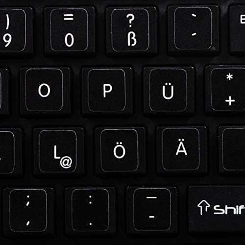 Mac njemačke oznake tastature na crnoj pozadini